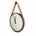  Relogio Adnet Preto Alça Caramelo Mostrador Branco 40 cm  