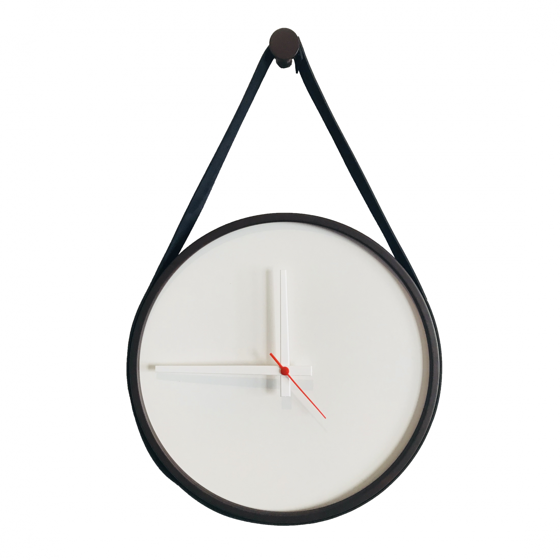  Relogio Adnet Preto Alça Preta Mostrador Branco  40 cm 