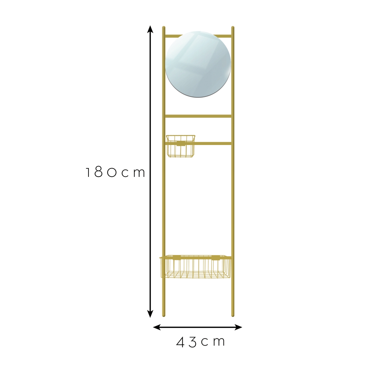 Escada Tali Multiuso Epic Dourada com Cestos PG 190x45cm 