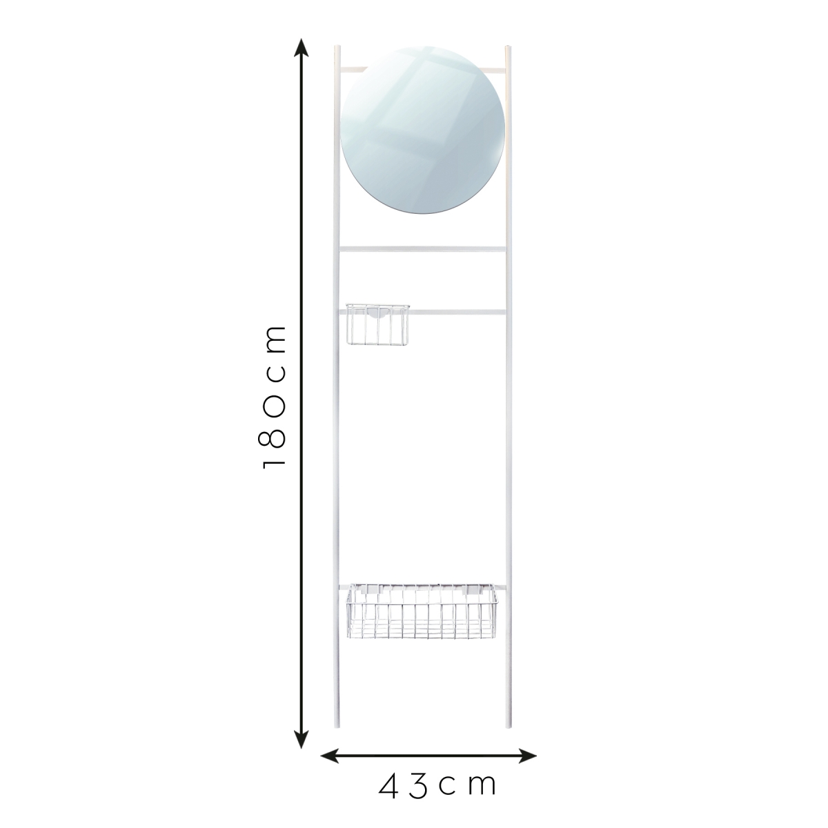 Escada Tali Multiuso Epic Off White com Cestos PG 190x45cm 