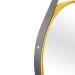 Espelho Decorativo Adnet Amarelo Alça Courino Preta 60 Cm Redondo Amarelo/Preto, 60 cm