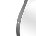 Espelho Decorativo Adnet Branco Alça Corino Preto 30 cm Redondo 