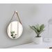 Espelho Decorativo Adnet Branco Alça Courino Rajada 60 Cm Redondo Branco/Rajado, 60 cm