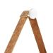 Espelho Decorativo Adnet Branco Alça Courino Rajada 60 Cm Redondo Branco/Rajado, 60 cm