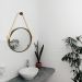 Espelho Decorativo Adnet Branco Alça Sisal Black 40 Cm  Redondo 40 cm