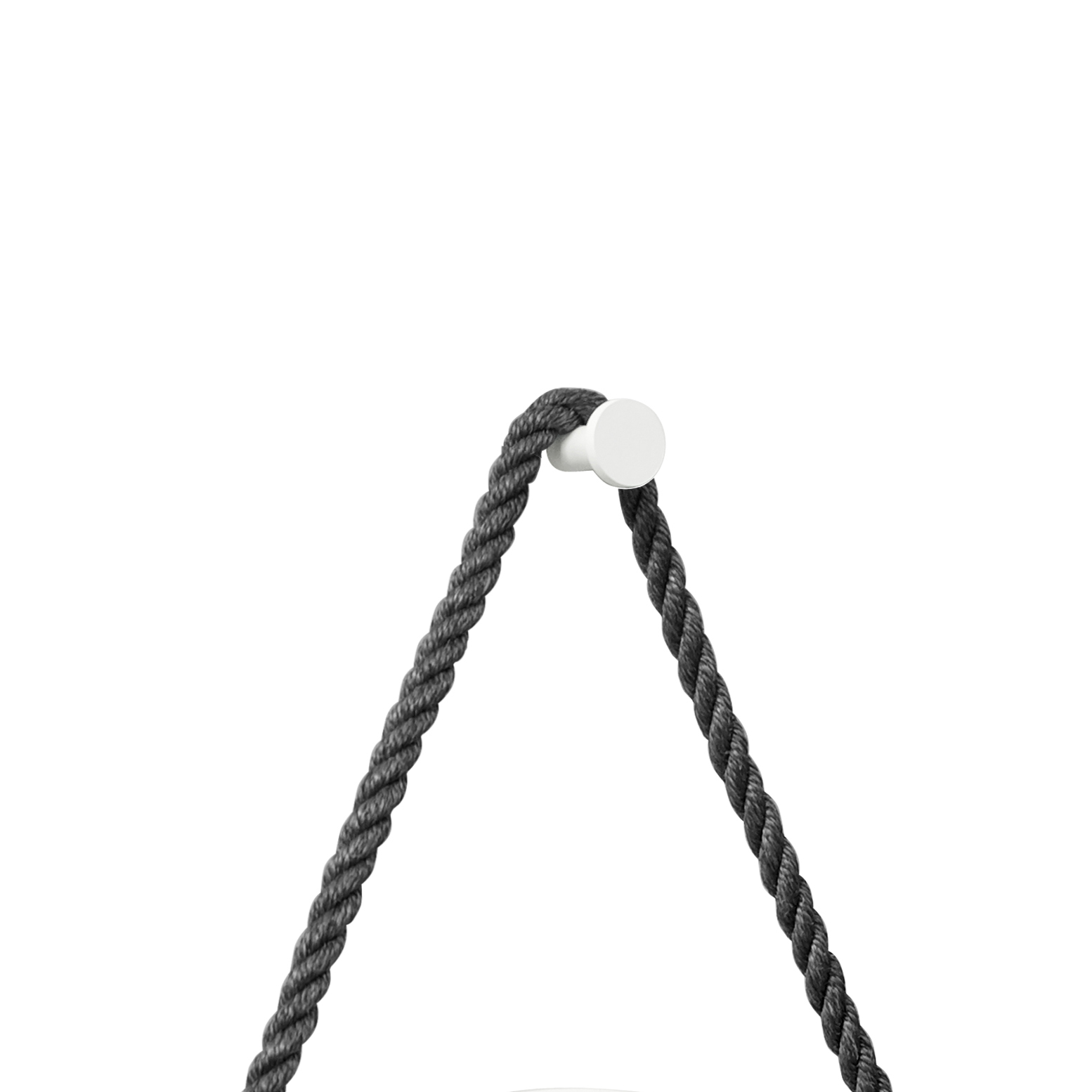Espelho Decorativo Adnet Branco Alça Sisal Black 60 Cm Redondo 60 cm