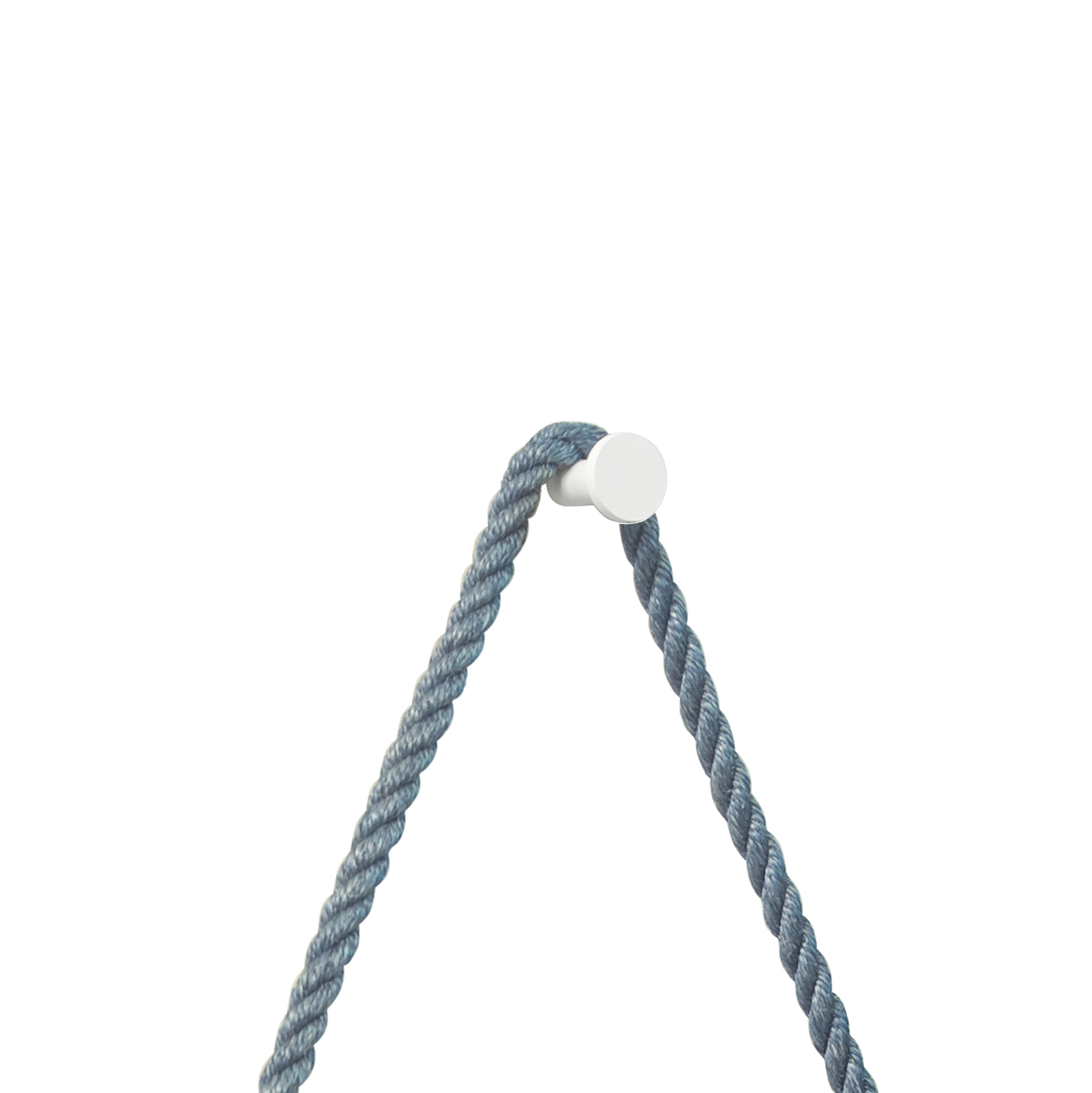 Espelho Decorativo Adnet Branco Alça Sisal Blue 50 Cm Redondo 50 cm