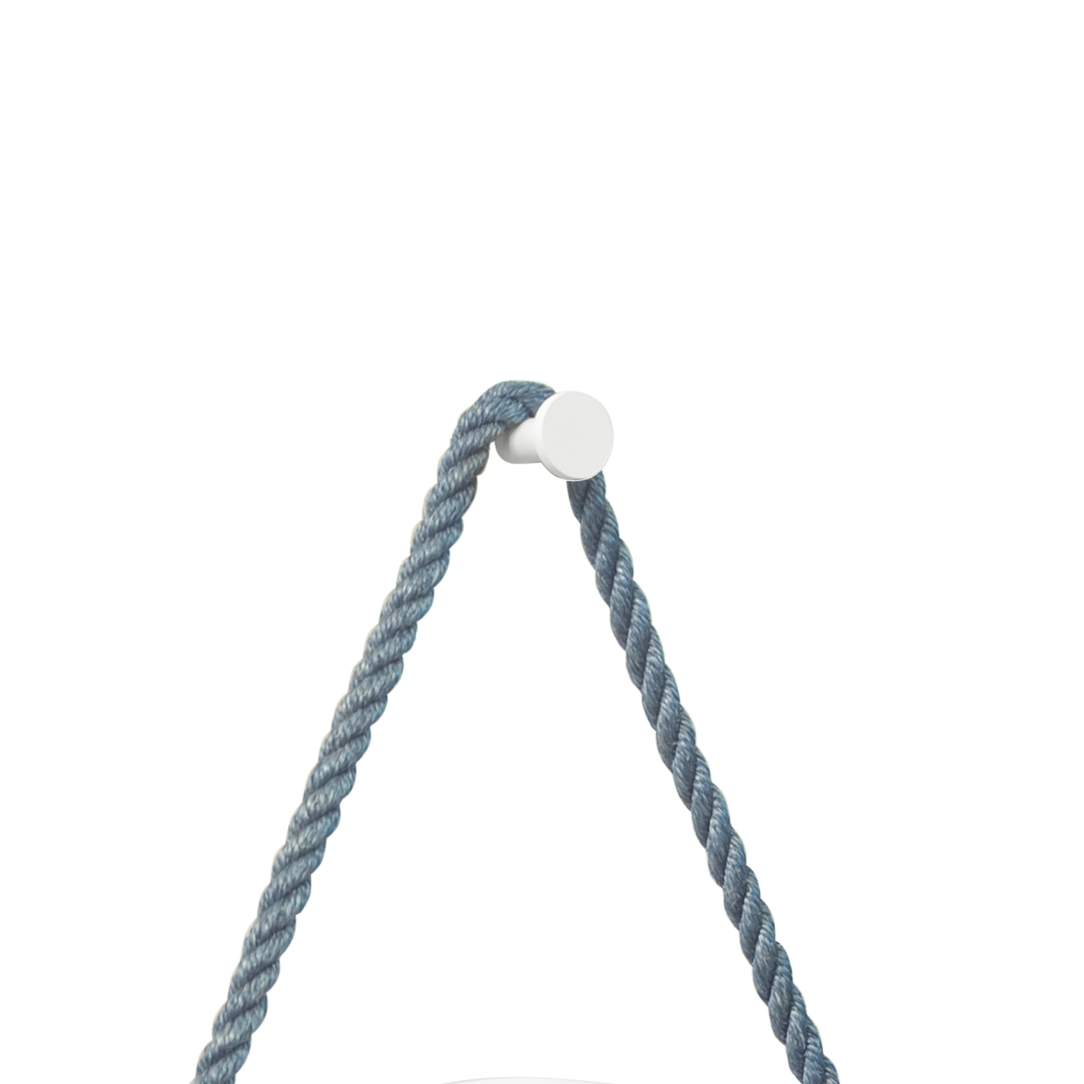 Espelho Decorativo Adnet Branco Alça Sisal Blue 60 Cm Redondo 60 cm