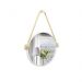 Espelho Decorativo Adnet Branco Alça Sisal Natural 40 cm Redondo 40 cm