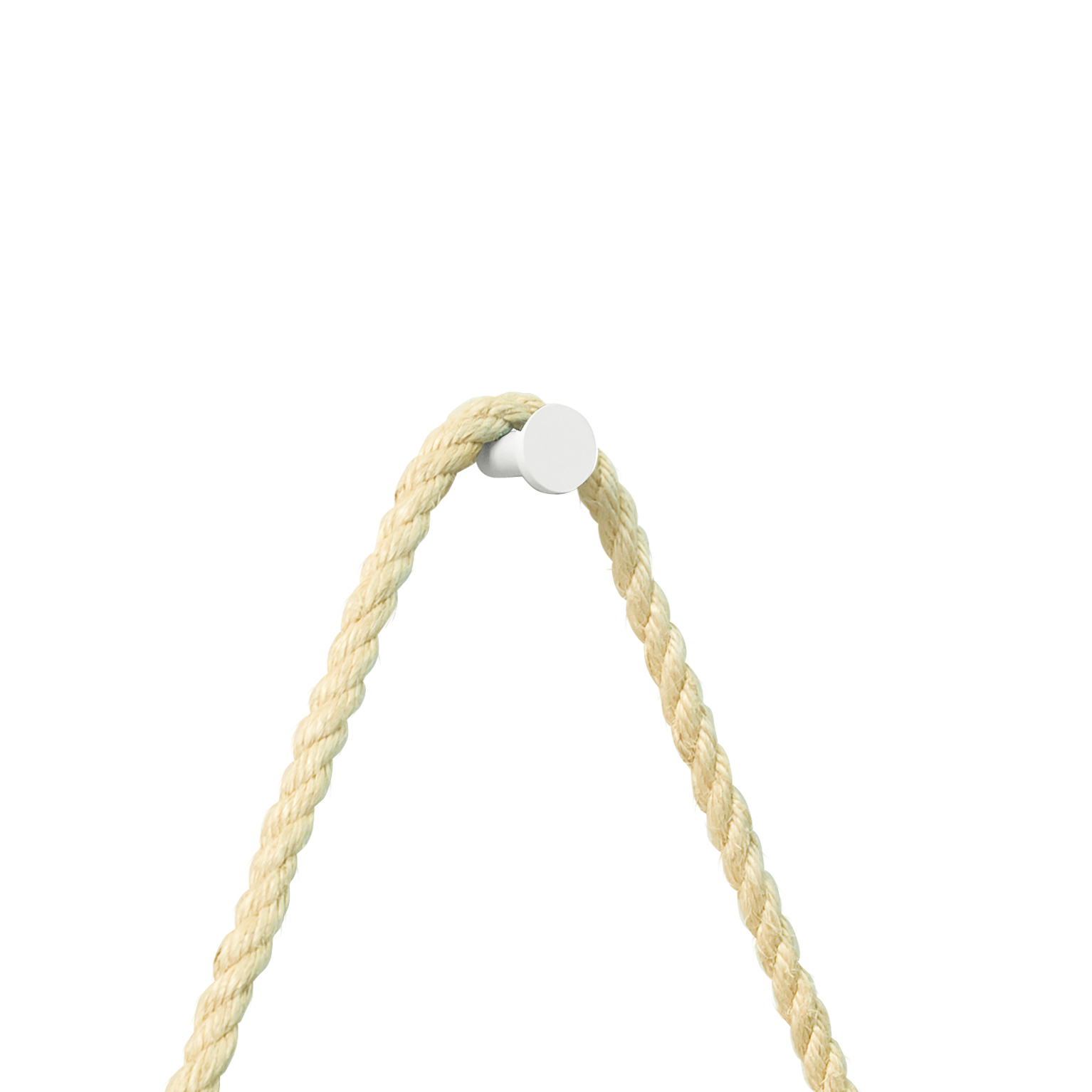 Espelho Decorativo Adnet Branco Alça Sisal Natural 40 cm Redondo 40 cm