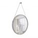 Espelho Decorativo Adnet Cinza Alça Corrente Cromada 50 cm Redondo