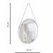 Espelho Decorativo Adnet Cinza Alça Corrente Cromada 50 cm Redondo