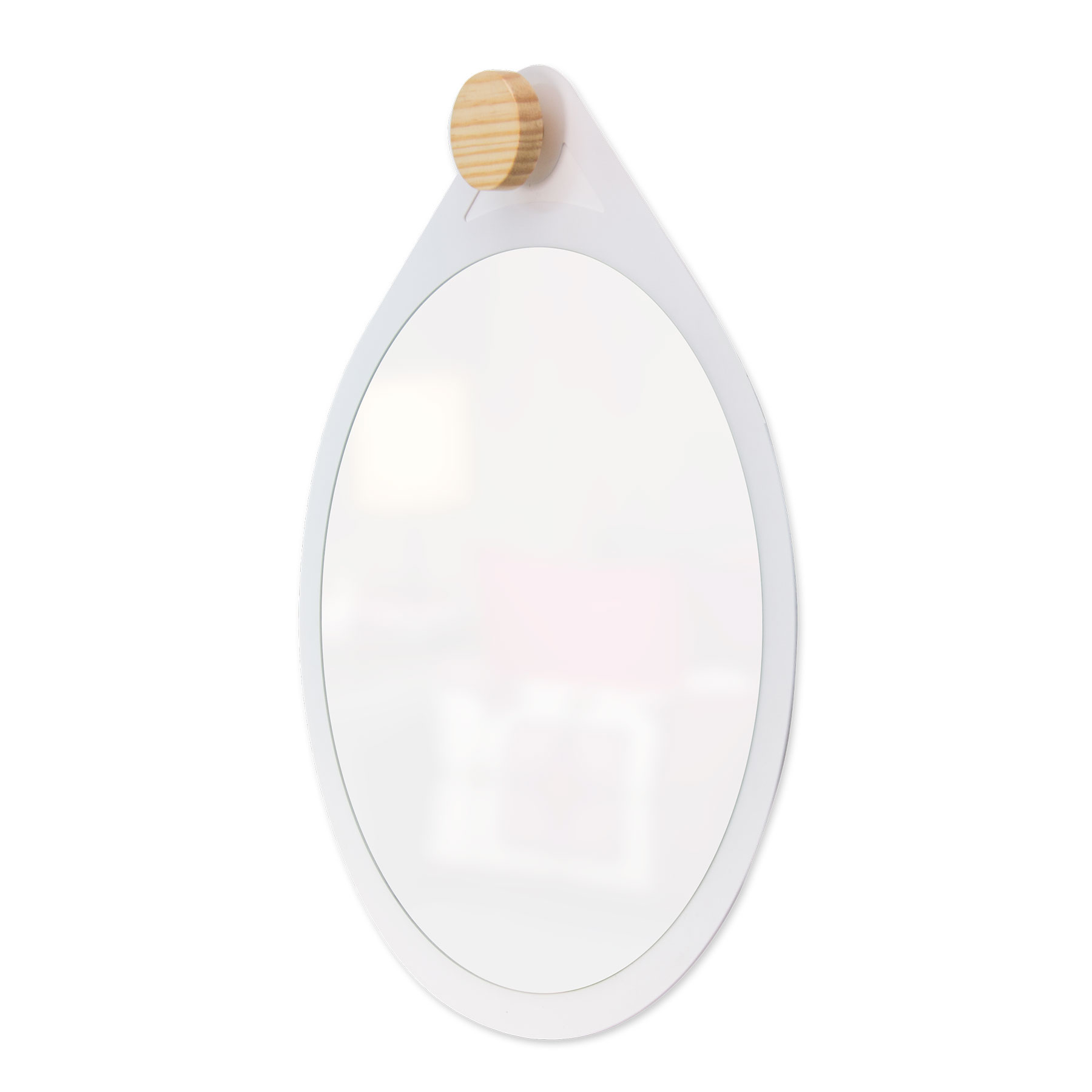 Espelho Decorativo Adnet Flat Branco Off White 30 Cm Redondo Branco, 30 cm