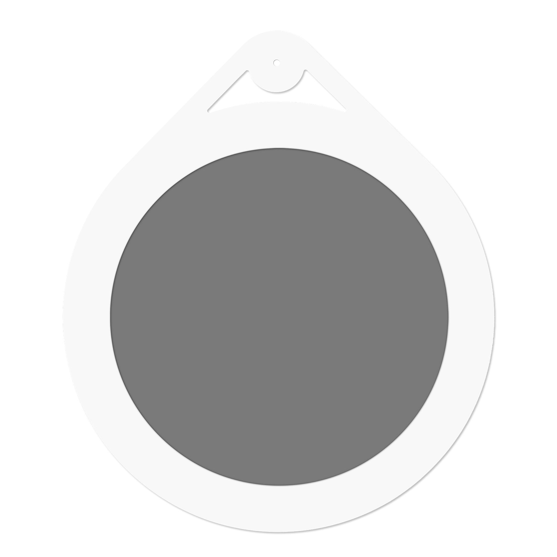Espelho Decorativo Adnet Flat Branco Off White 30 Cm Redondo Branco, 30 cm