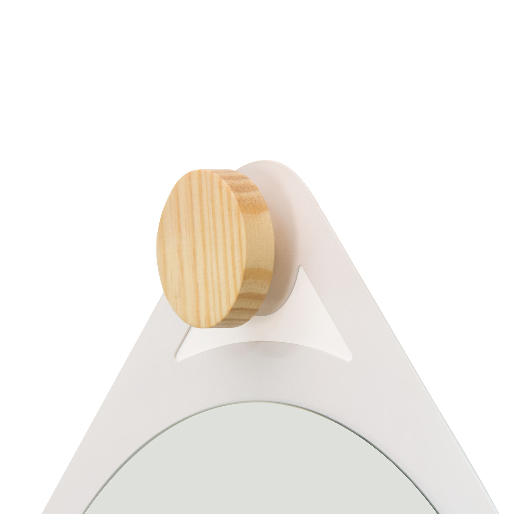Espelho Decorativo Adnet Flat Branco Off White 40 Cm Redondo Branco, 40 cm