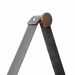 Espelho Decorativo Adnet Marrom Alça Corino Preto 30 cm Redondo Marrom/Preto, 30 cm