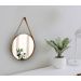 Espelho Decorativo Adnet Marrom Alça Courino Rajada 50 Cm Redondo Marrom/Rajado, 50 cm