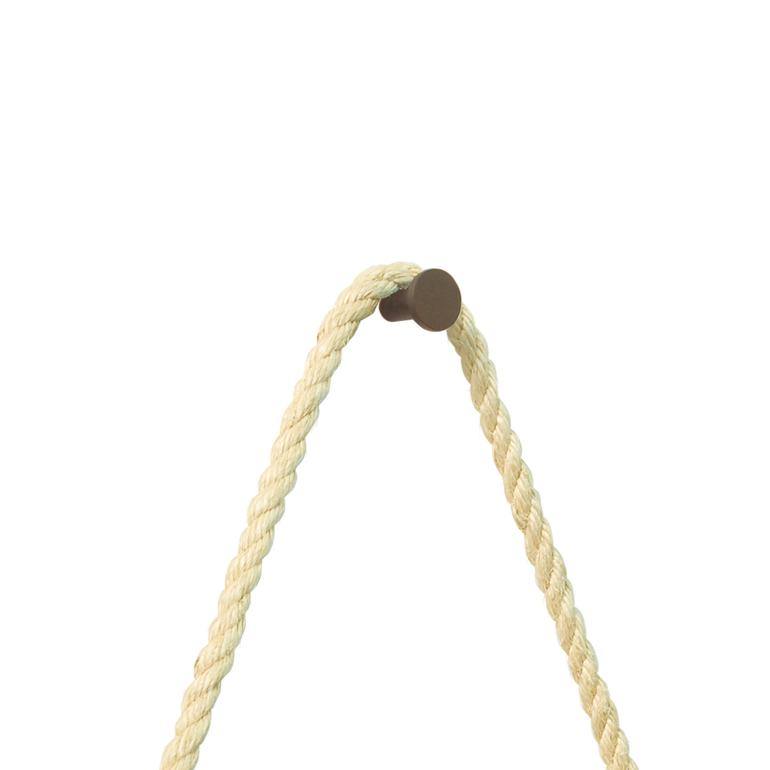 Espelho Decorativo Adnet Marrom Alça Sisal Natural 60 Cm Redondo 60 cm