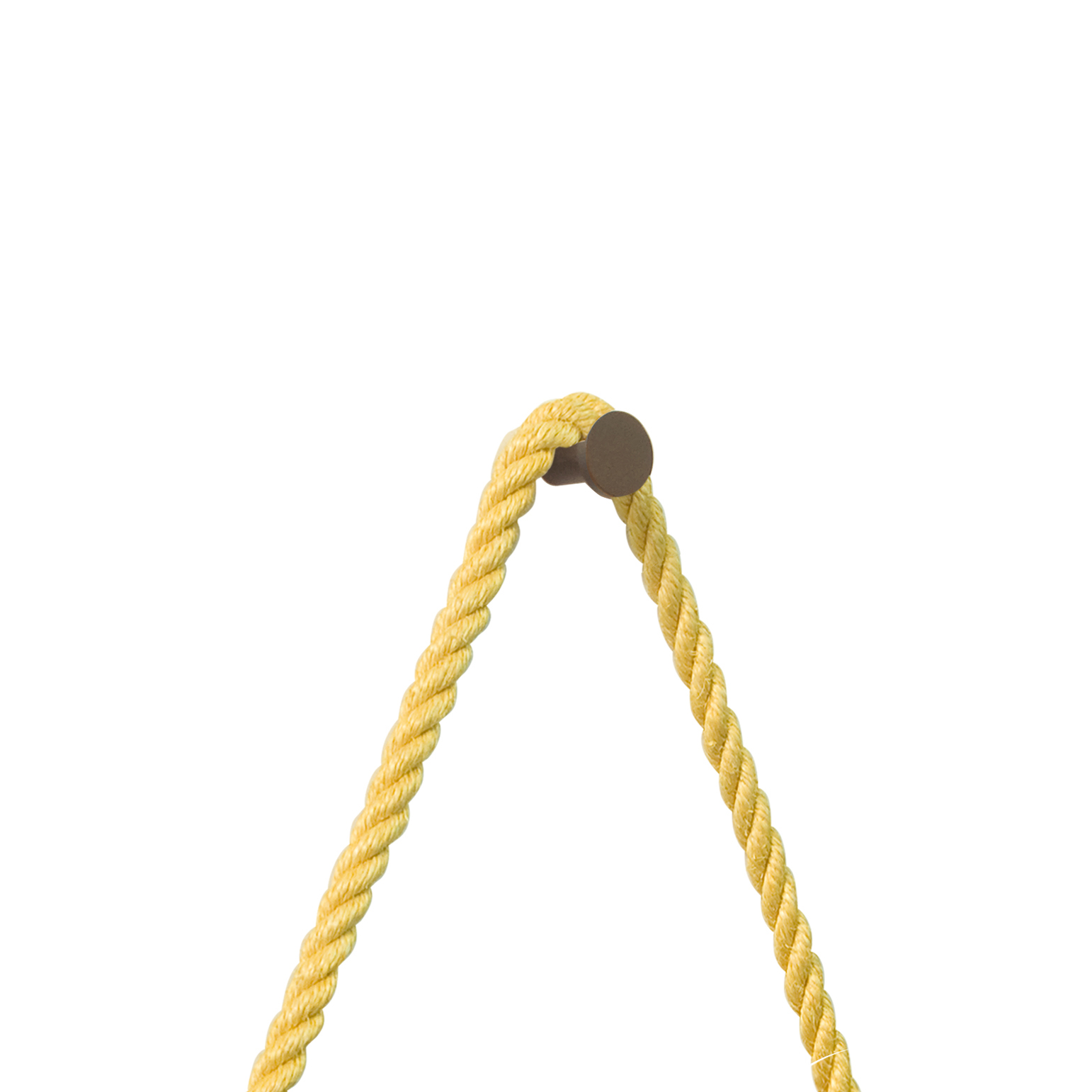 Espelho Decorativo Adnet Marrom Alça Sisal Yellow 50 Cm Redondo 50 cm