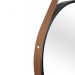 Espelho Decorativo Adnet Preto Alça Corino Caramelo 50 cm Redondo Preto/Caramelo, 50 cm
