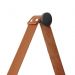 Espelho Decorativo Adnet Preto Alça Corino Caramelo 50 cm Redondo Preto/Caramelo, 50 cm