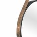 Espelho Decorativo Adnet Preto Alça Courino Rajada 60 Cm Redondo Preto/Rajado, 60 cm