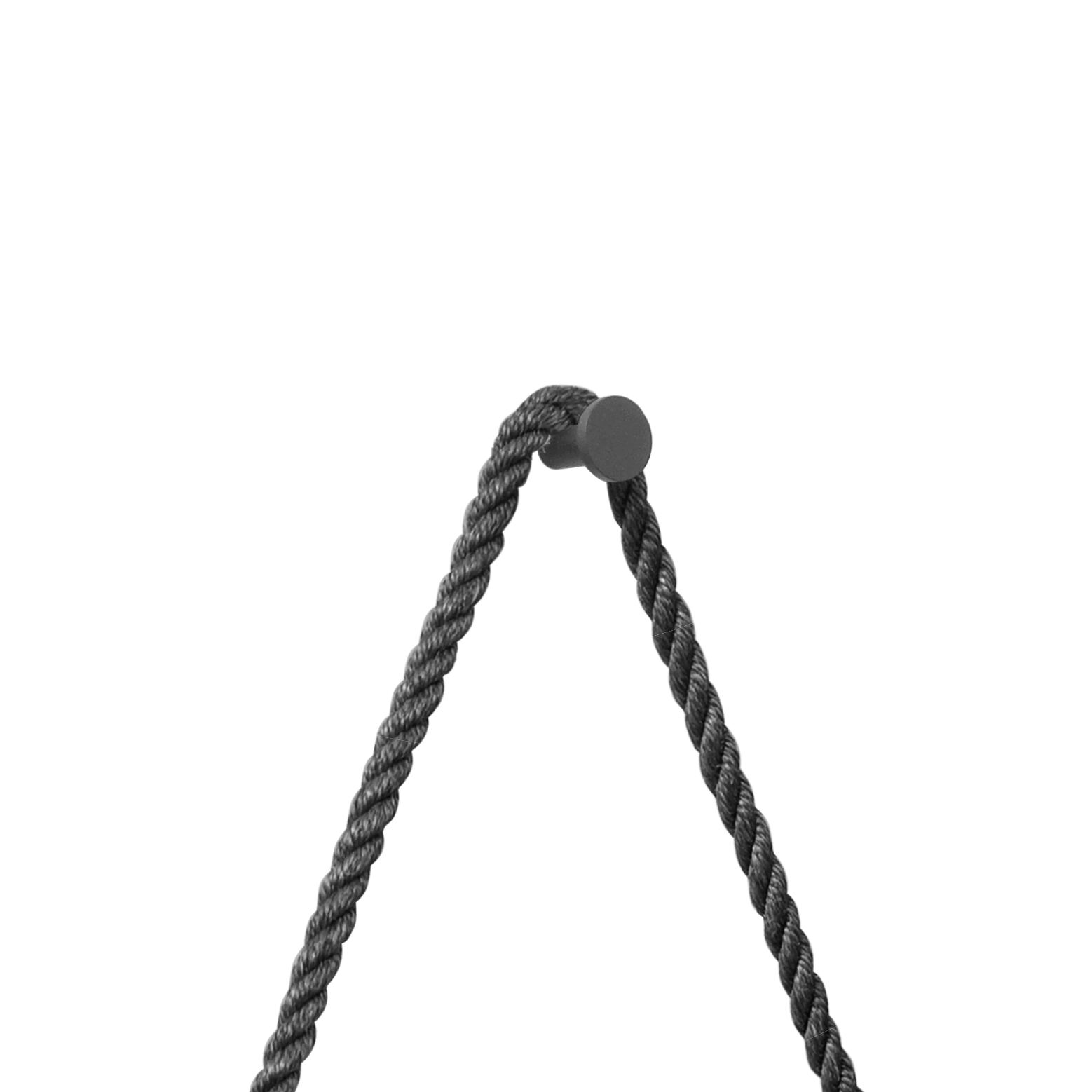 Espelho Decorativo Adnet Preto Alça Sisal Black 50 Cm Redondo Preto/Preto, 50 cm