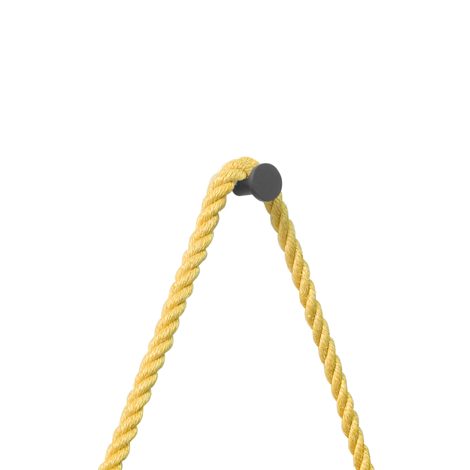 Espelho Decorativo Adnet Preto Alça Sisal Yellow 60 Cm Redondo 60 cm