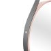 Espelho Decorativo Adnet Rosa Alça Courino Preta 40 Cm Redondo Rosa/Preto, 40 cm