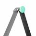 Espelho Decorativo Adnet Verde Alça Courino Preta 60 Cm Redondo Verde/Preto, 60 cm