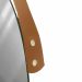 Espelho Decorativo Adnet Vintage Alça Corino Caramelo 60 Cm Redondo