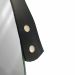 Espelho Decorativo Adnet Vintage Alça Corino Preto 60 Cm Redondo