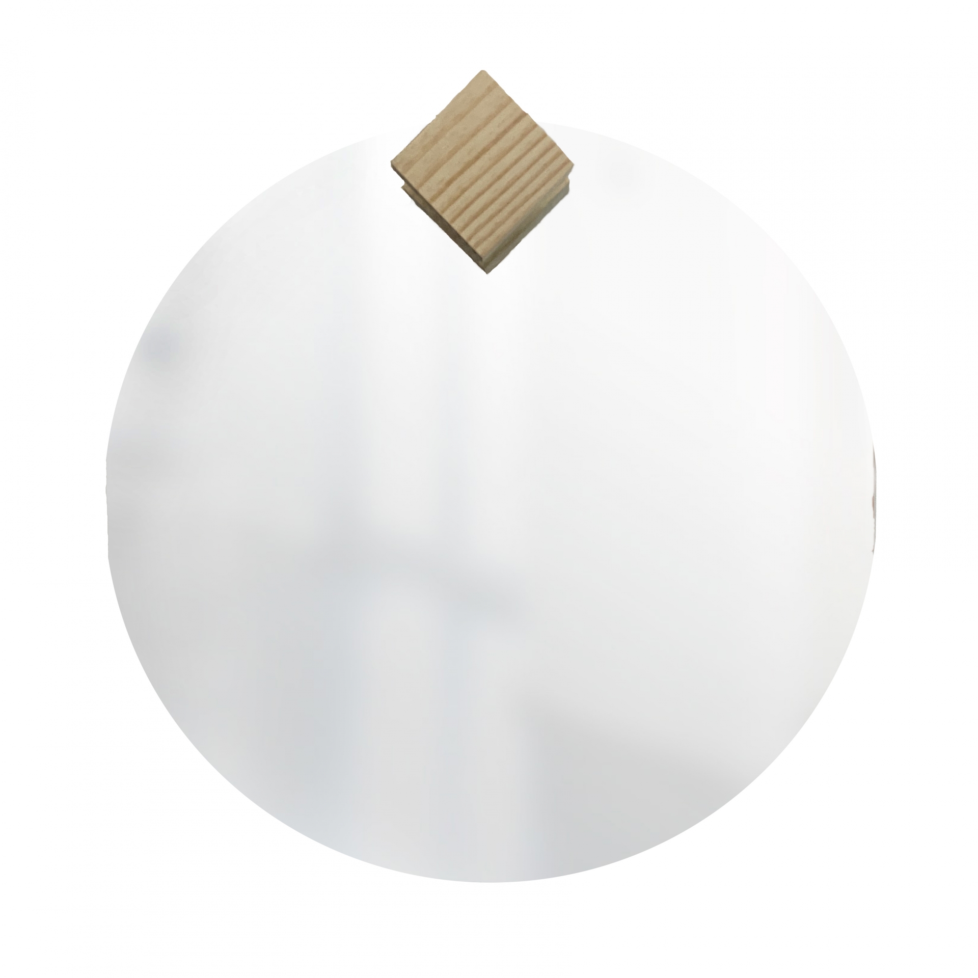 Espelho Decorativo Aplique Quadrado Pinus 50cm Redondo 