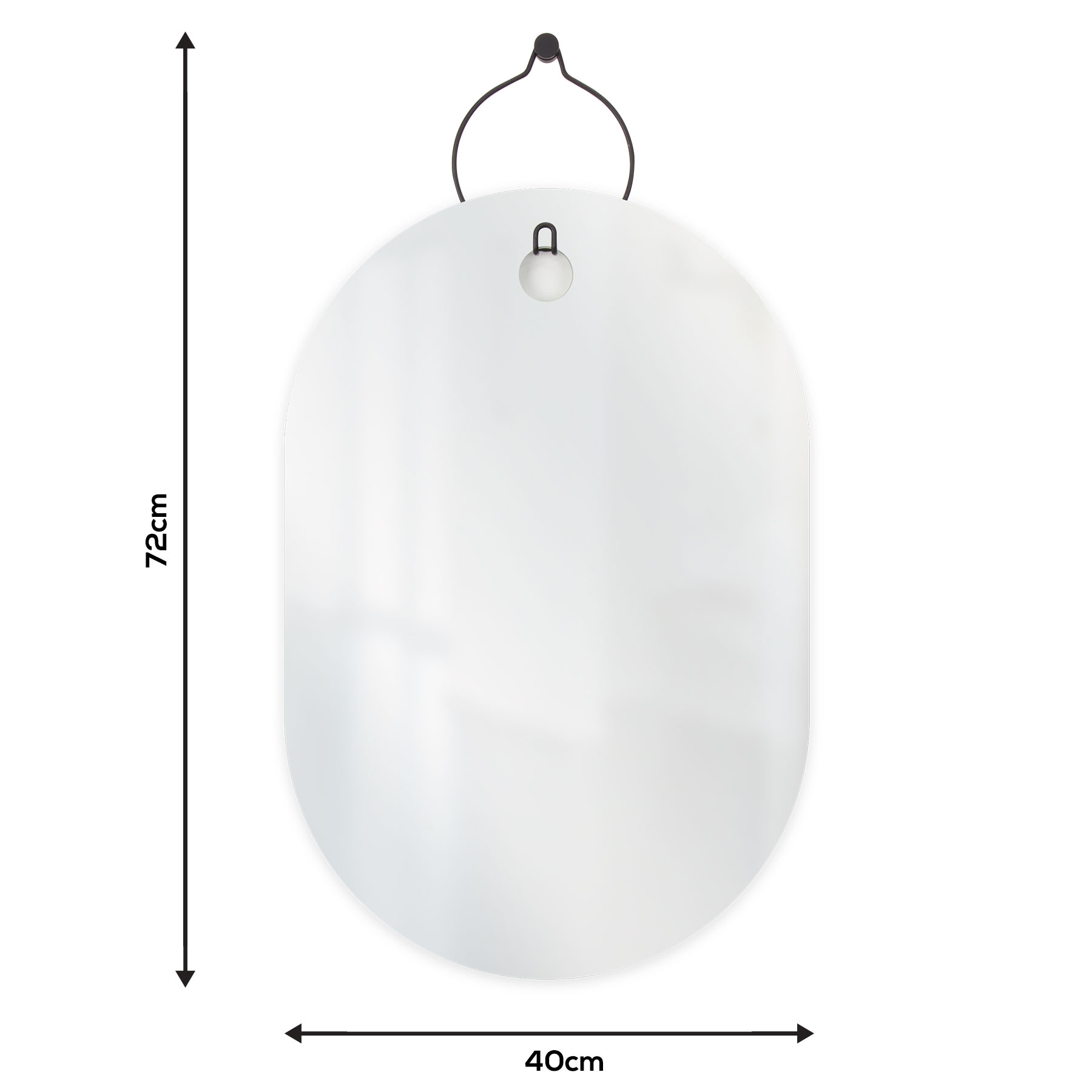 Espelho Decorativo Aramado Wire Boll Preto 60 X 40 Oblongo