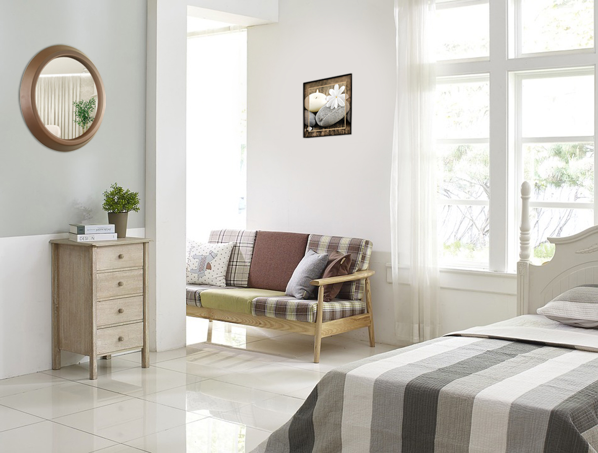 Espelho Decorativo Call Amarelo 60 Cm Redondo Amarelo, 60 cm