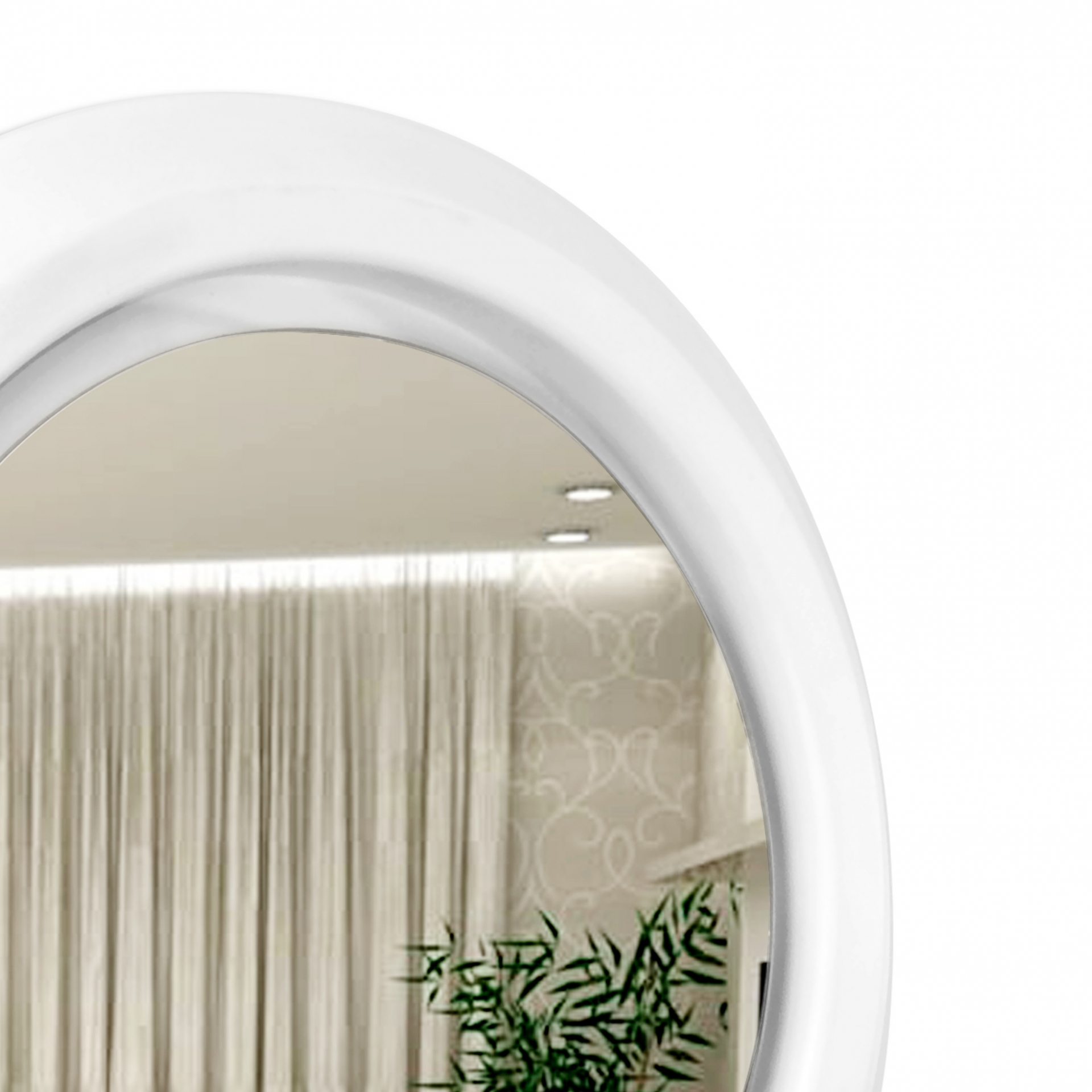 Espelho Decorativo Call Branco 60 Cm Redondo Branco, 60 cm