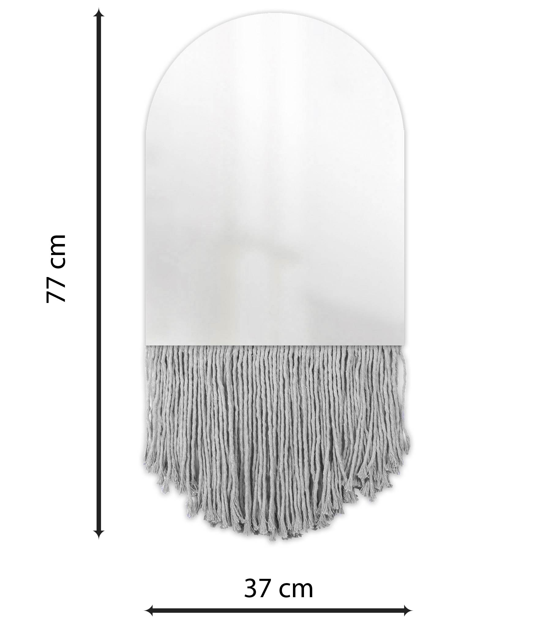 Espelho Decorativo Church Bangs Cinza 47X37 Cm