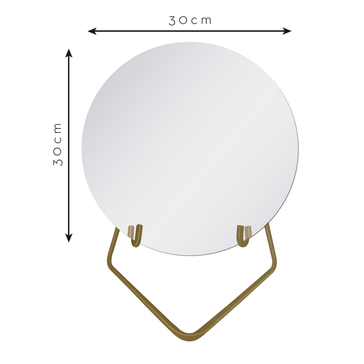Espelho Decorativo Circle Mesa Dourado 30cm Redondo 