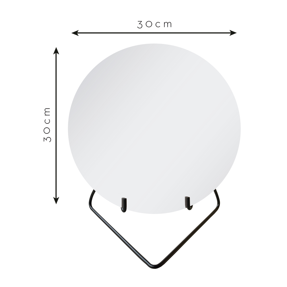 Espelho Decorativo Circle Mesa Preto 30cm Redondo 
