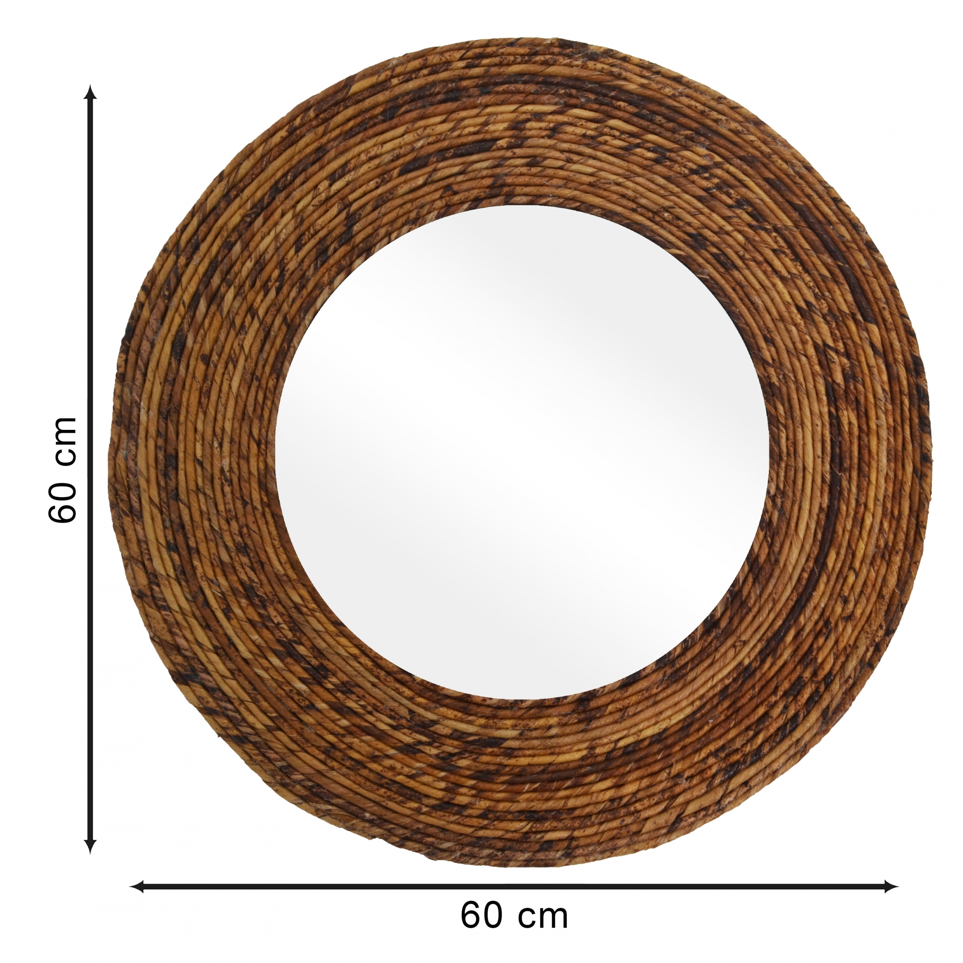 Espelho Decorativo Corda Bananeira 60cm Redondo 