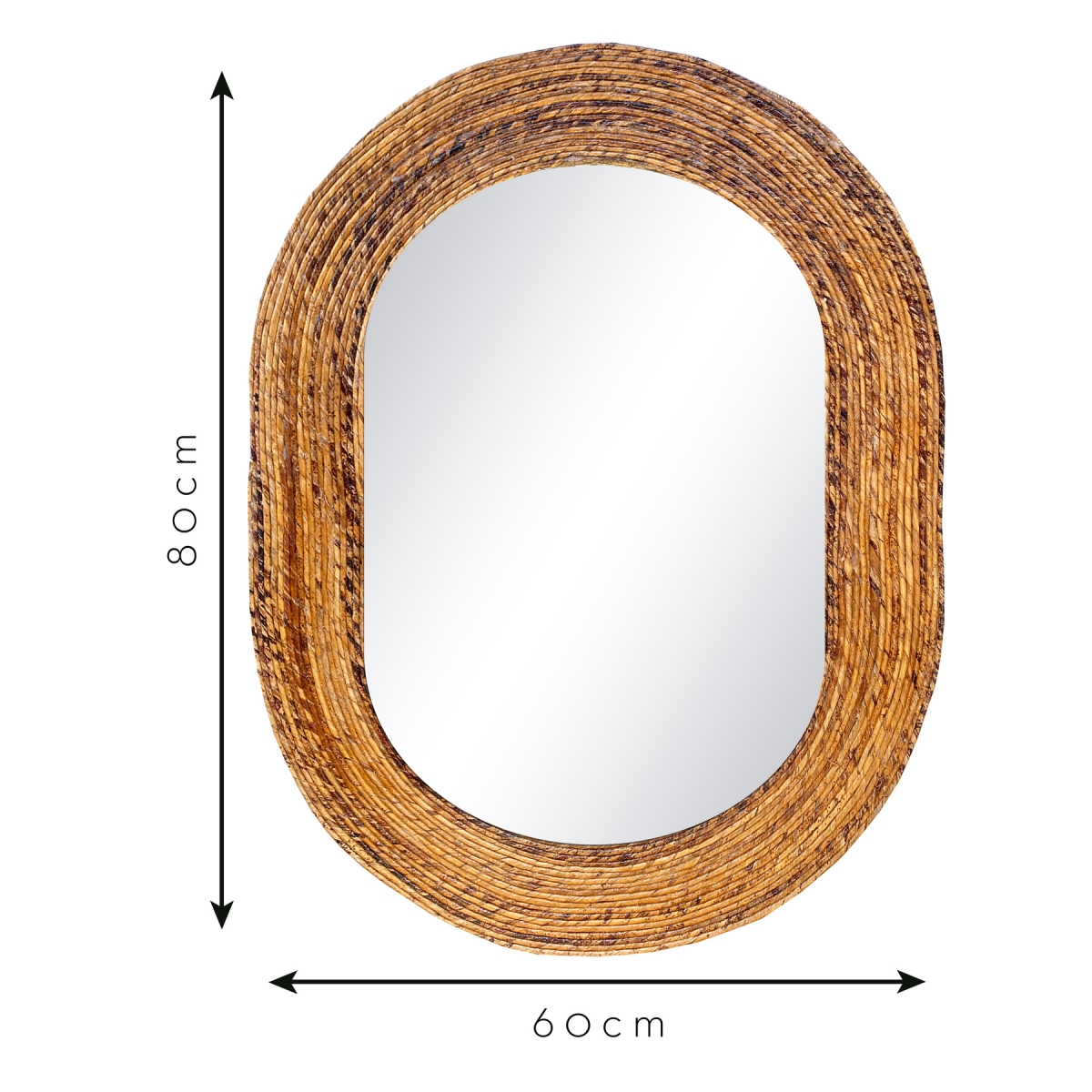 Espelho Decorativo Corda Bananeira 60x80cm Oblongo 