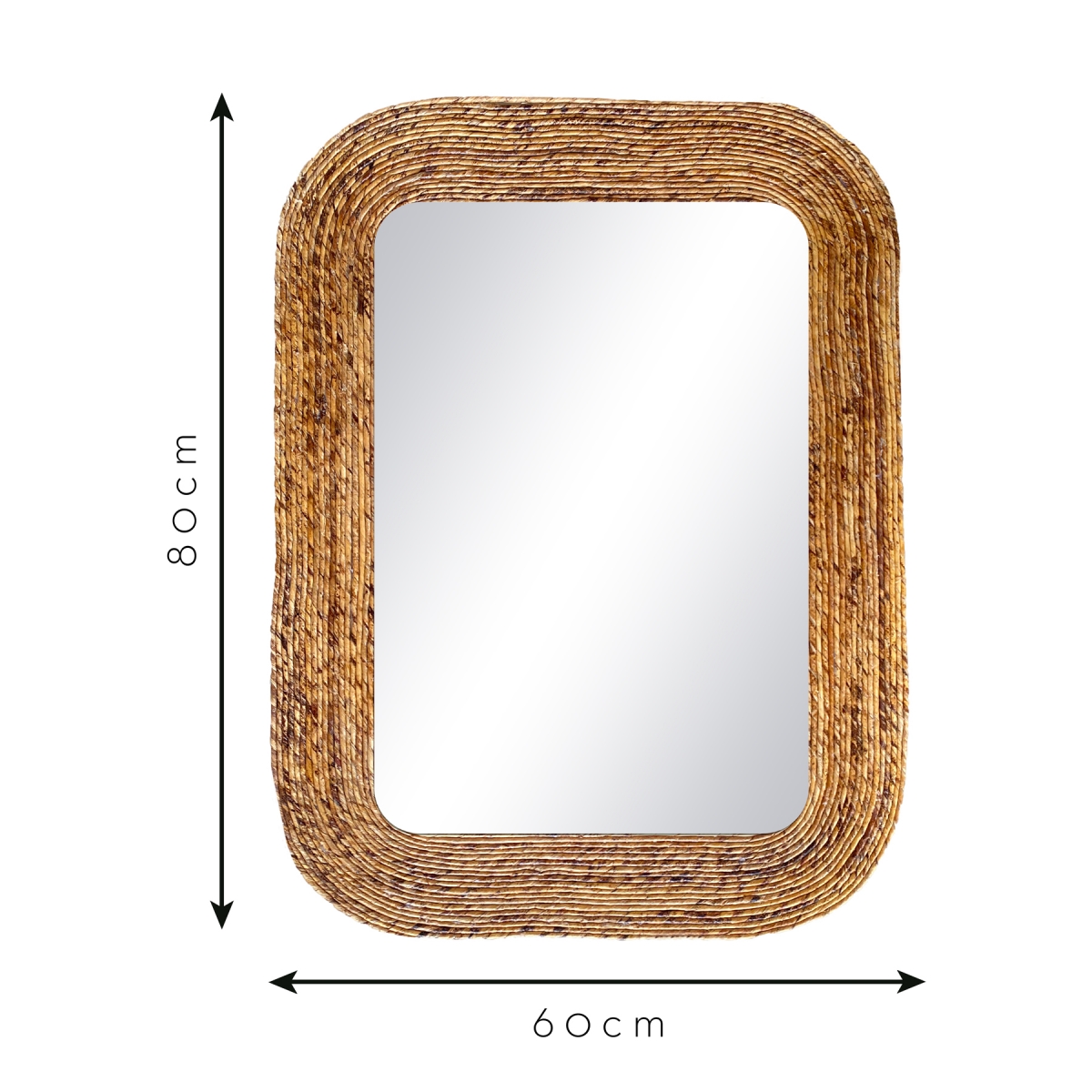Espelho Decorativo Corda Bananeira 60x80cm Retangular 