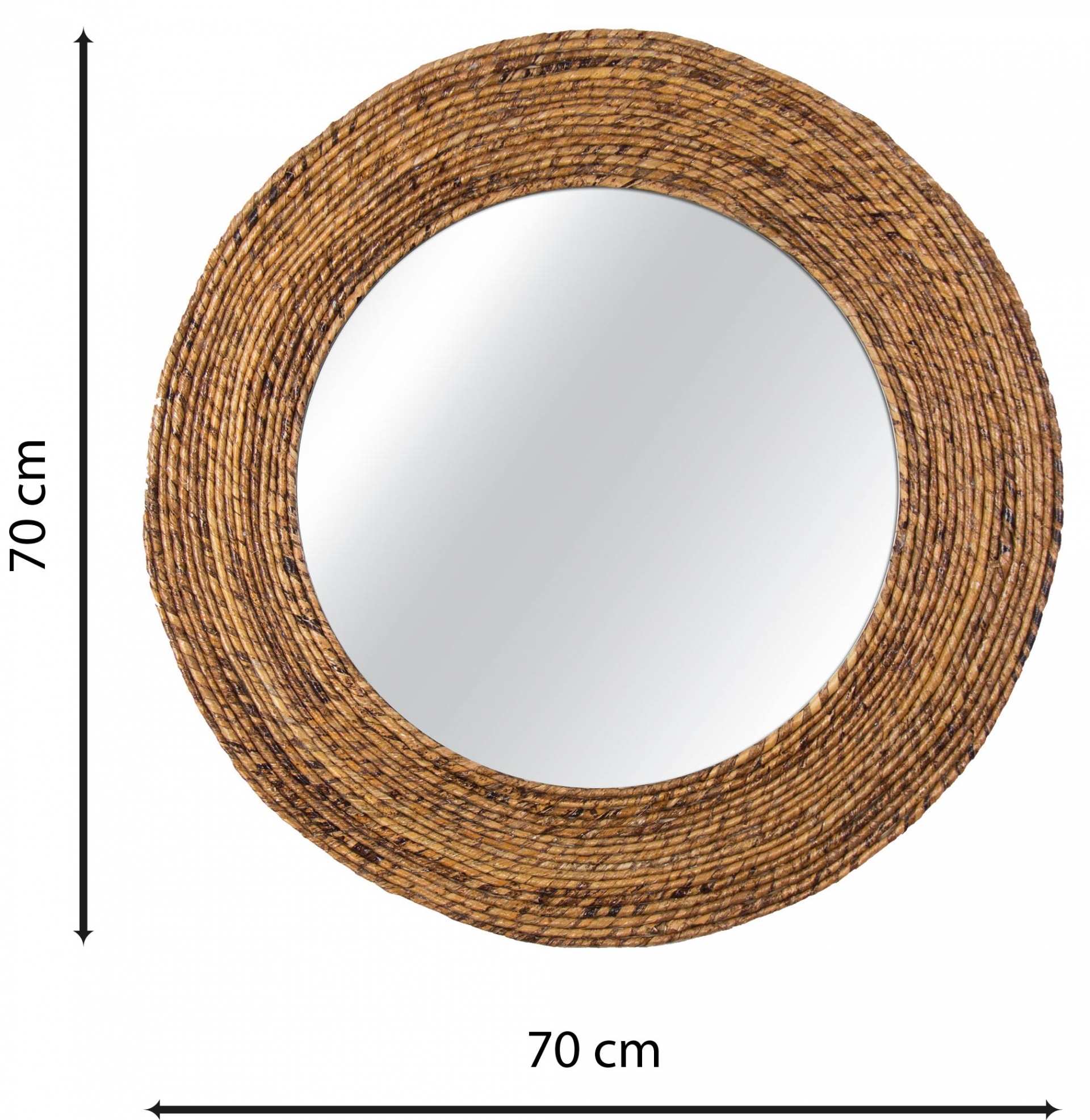 Espelho Decorativo Corda Bananeira 70cm Redondo 