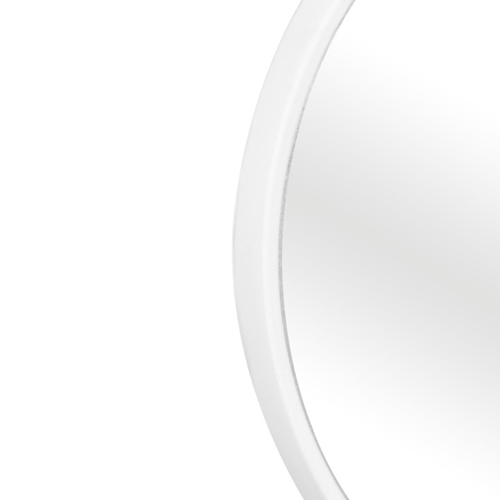 Espelho Decorativo Duplo Branco Alça Corrente 20 Cm e 20 Cm Redondo 20 cm