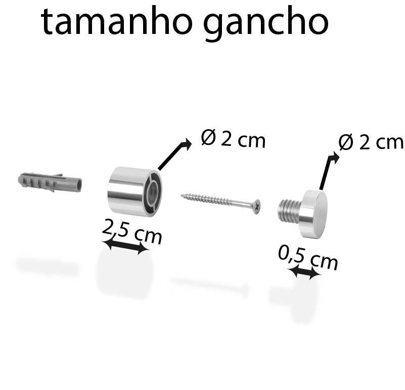 Espelho Decorativo Duplo Branco Alça Corrente 20 Cm e 20 Cm Redondo 20 cm