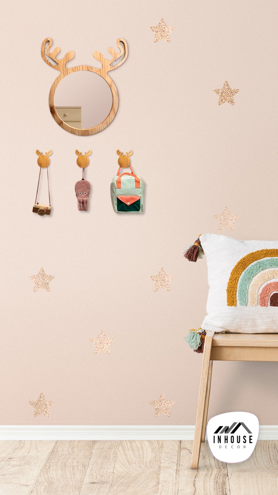 Espelho Decorativo Infantil 43x44cm Pinus Alce 