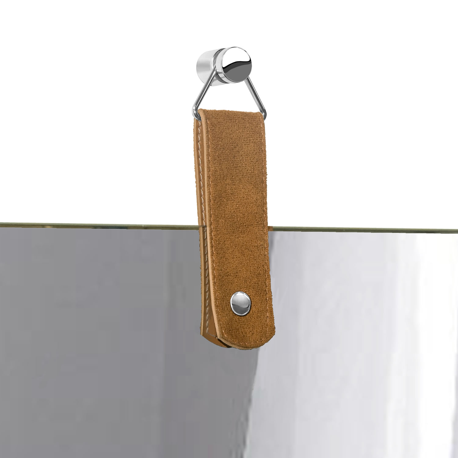 Espelho Decorativo Life Alça Caramelo Cantos 50X50 Cm