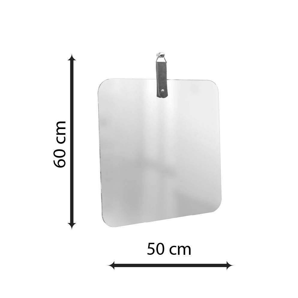 Espelho Decorativo Life Alça Caramelo Cantos 50X50 Cm
