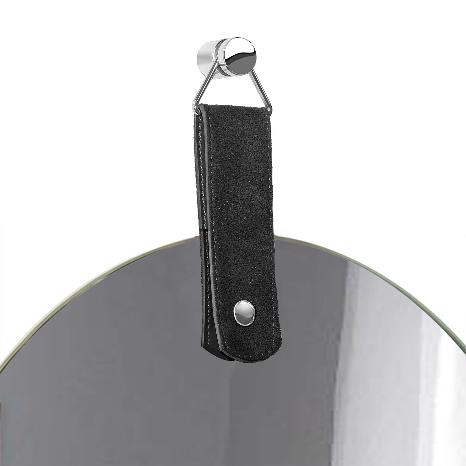 Espelho Decorativo Life Alça Preta Oval 60X40 Cm