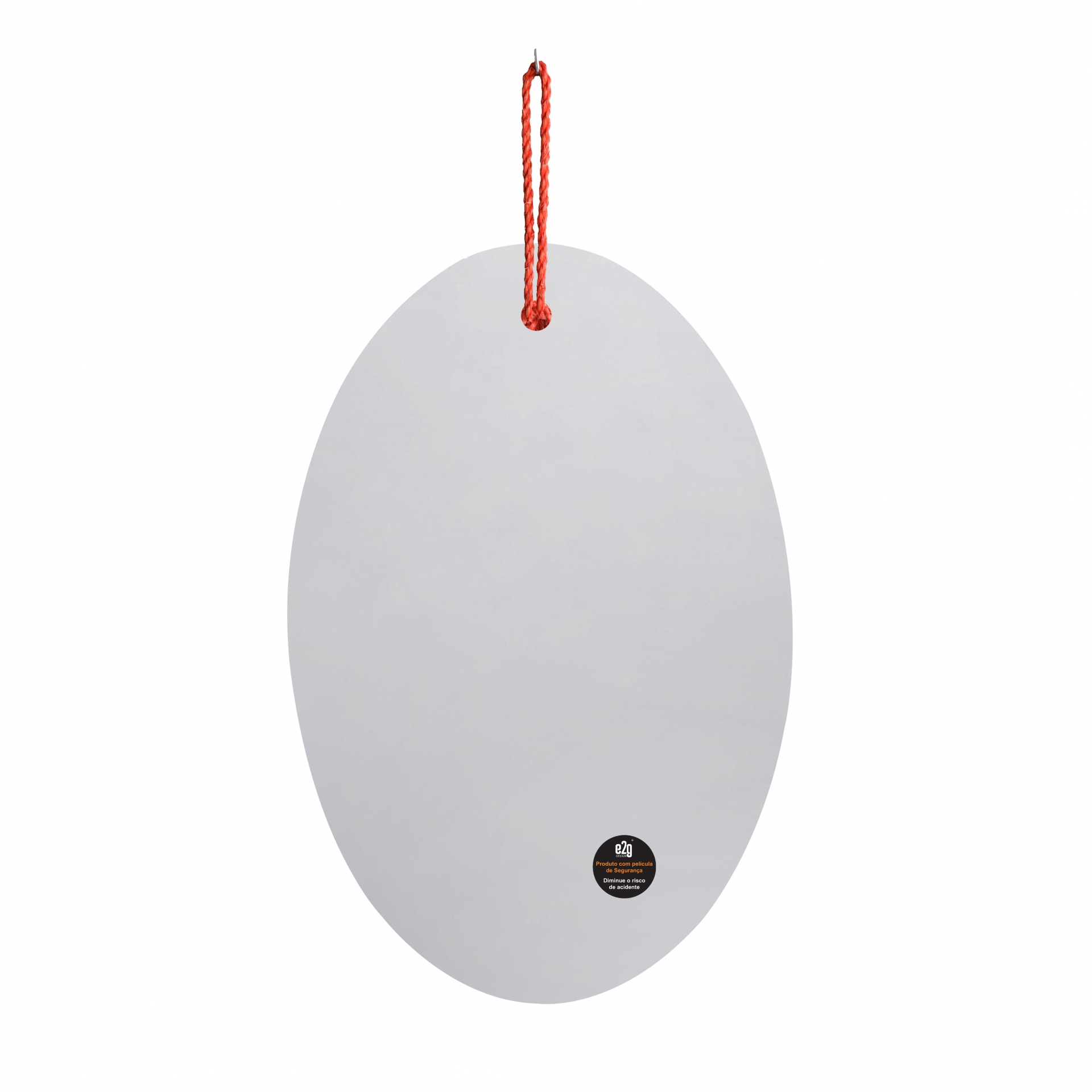 Espelho Decorativo Lina Alça Sisal Melancia 60x40 cm Oval